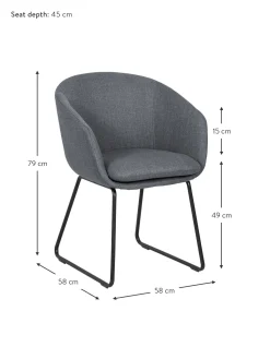 Sedia Imbottita Con Braccioli Juri