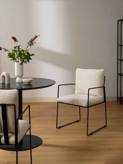 Sedia Imbottita Con Struttura In Metallo Wayne