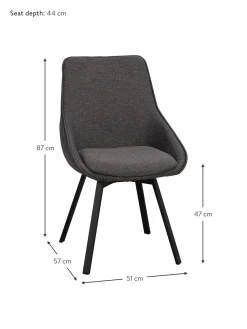 Sedia Imbottita Girevole Con Gambe In Metallo Alison