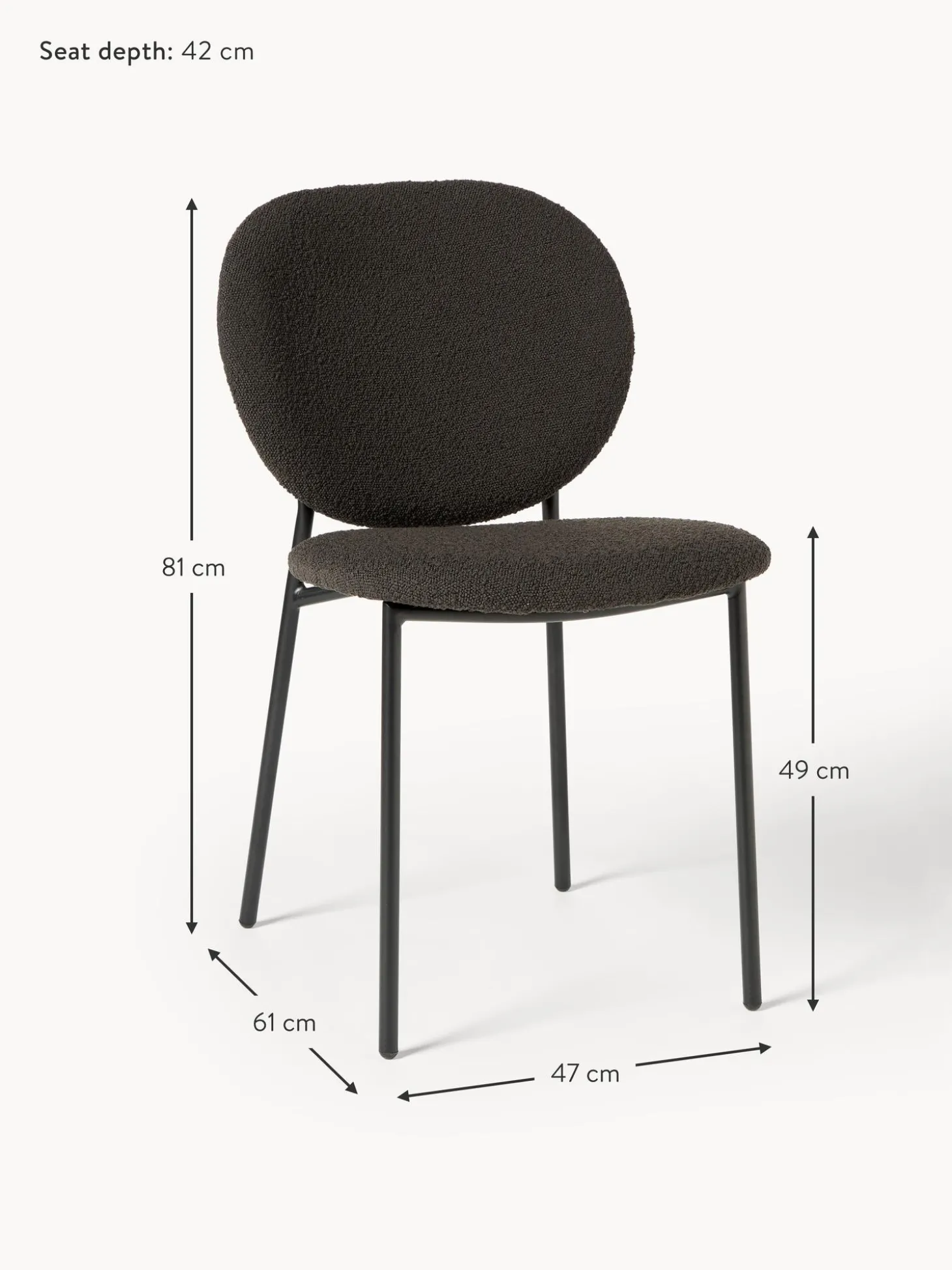 Sedia Imbottita In Boucle Ulrica 2 Pz