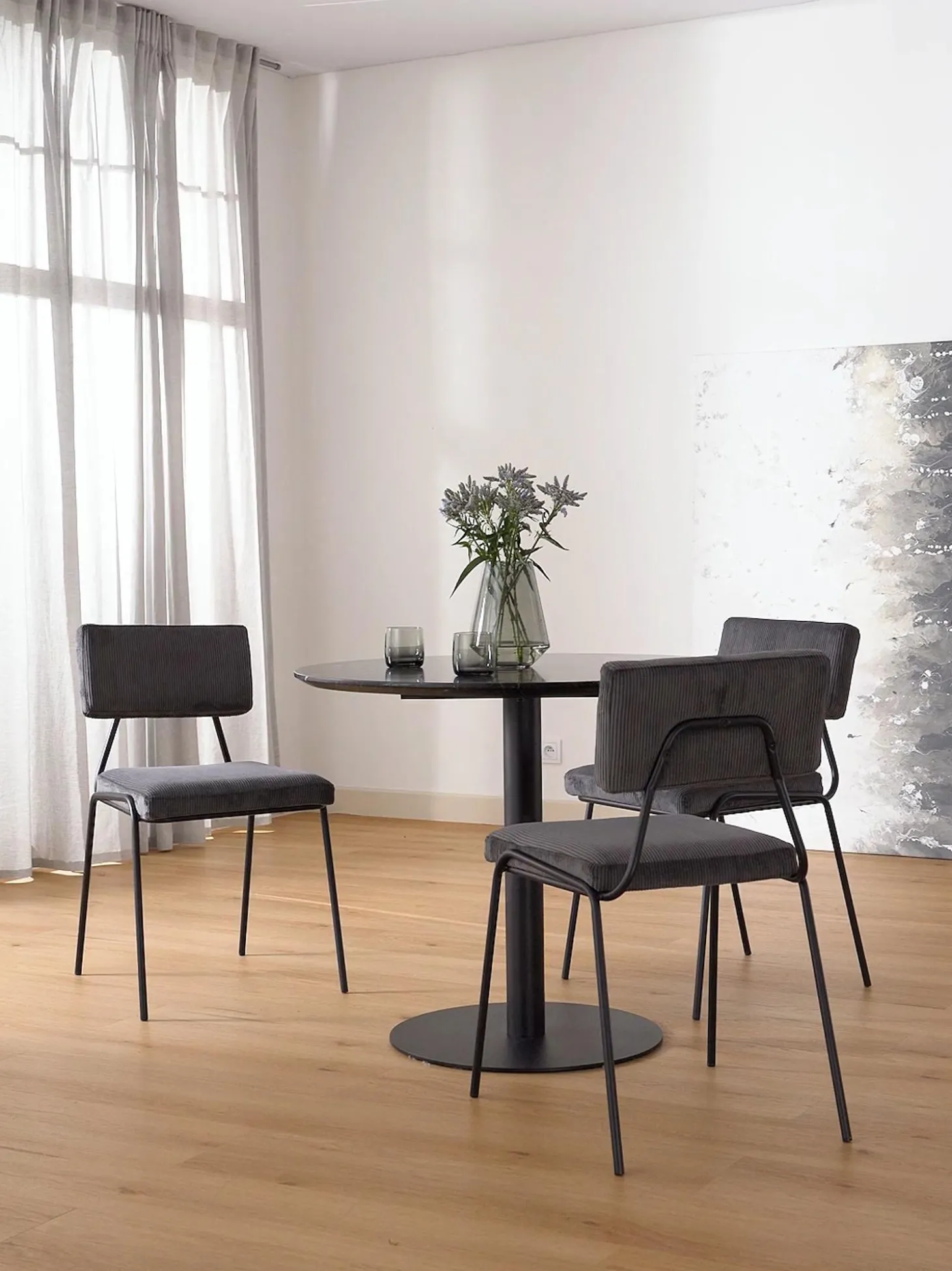 Sedia Imbottita In Velluto A Coste Mats 2 Pz