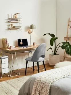 Sedia Imbottita In Velluto Rachel