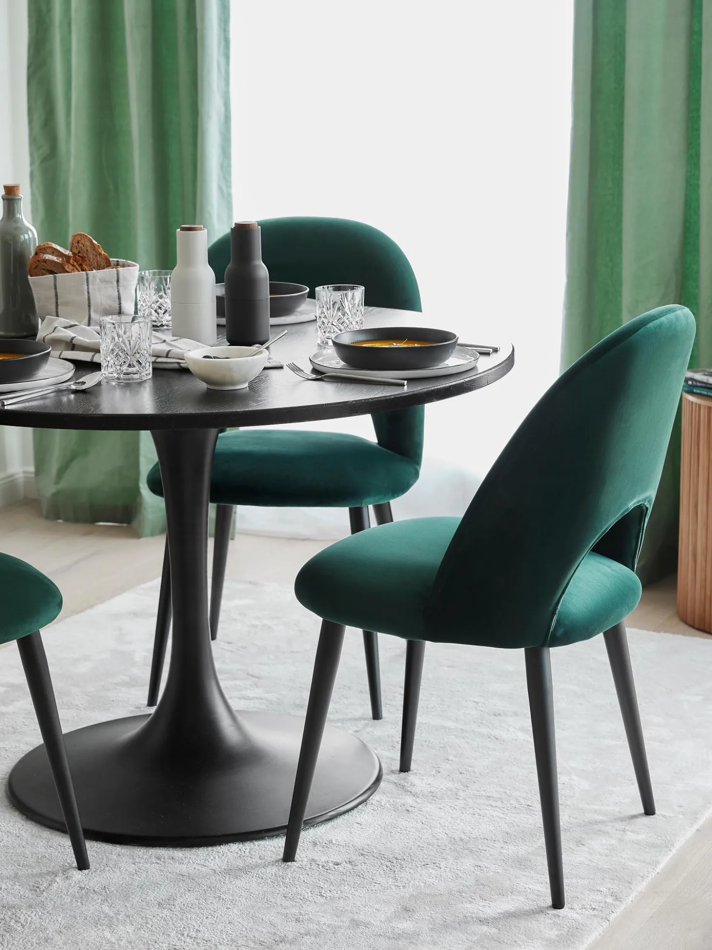 Sedia Imbottita In Velluto Rachel