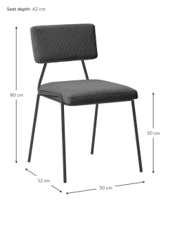 Sedia Imbottita In Velluto A Coste Mats 2 Pz