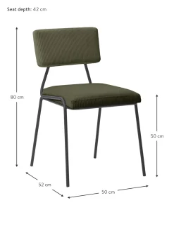 Sedia Imbottita In Velluto A Coste Mats 2 Pz