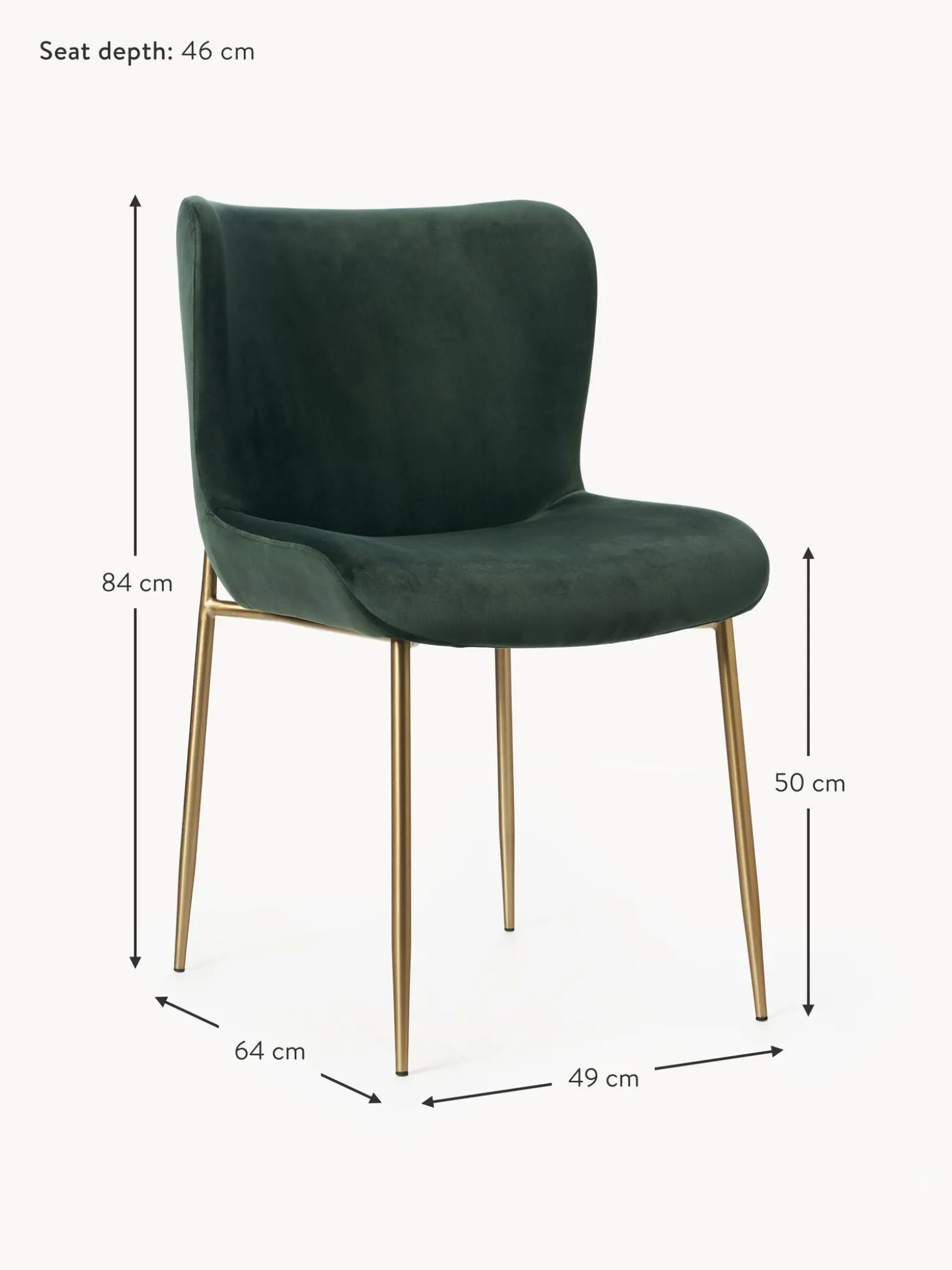 Sedia Imbottita In Velluto Tess