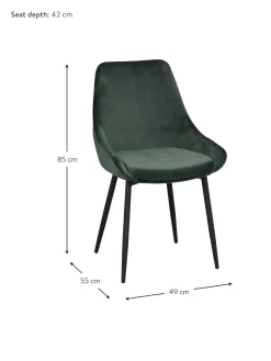 Sedia Imbottita In Velluto Sierra 2 Pz