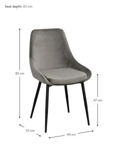 Sedia Imbottita In Velluto Sierra 2 Pz