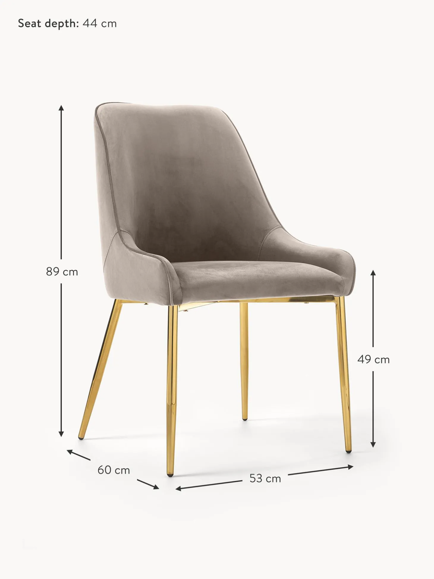 Sedia Imbottita In Velluto Ava