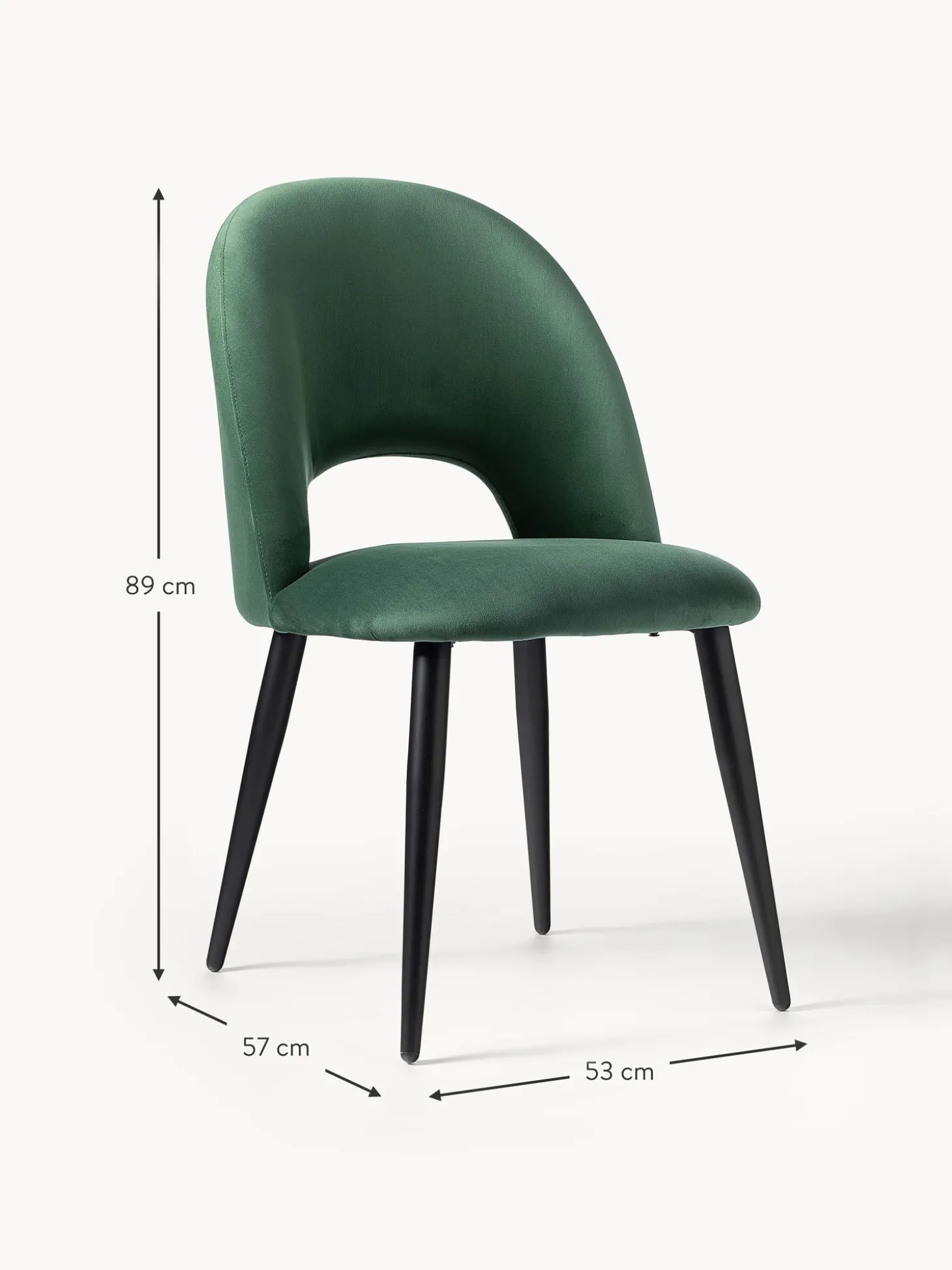 Sedia Imbottita In Velluto Rachel