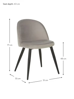 Sedia Imbottita In Velluto Amy 2 Pz