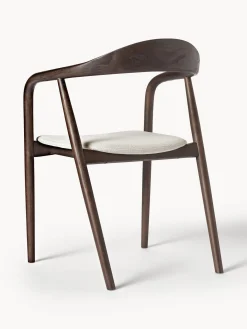 Sedia In Legno Con Braccioli E Cuscino Angelina