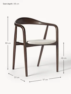 Sedia In Legno Con Braccioli E Cuscino Angelina