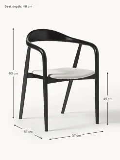 Sedia In Legno Con Braccioli E Cuscino Angelina