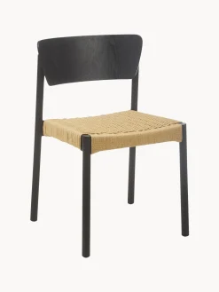 Sedia In Legno Con Seduta In Rattan Danny 2 Pz