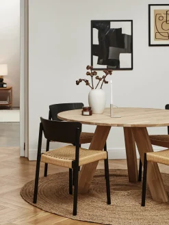 Sedia In Legno Con Seduta In Rattan Danny 2 Pz