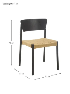 Sedia In Legno Con Seduta In Rattan Danny 2 Pz