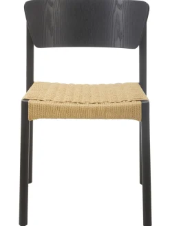 Sedia In Legno Con Seduta In Rattan Danny 2 Pz