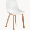 Sedia In Plastica Con Gambe In Legno Dave 2 Pz