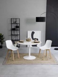 Sedia In Plastica Con Gambe In Legno Dave 2 Pz