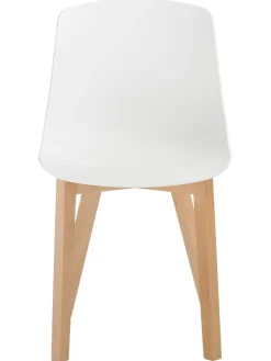 Sedia In Plastica Con Gambe In Legno Dave 2 Pz