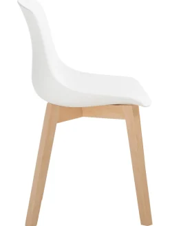 Sedia In Plastica Con Gambe In Legno Dave 2 Pz