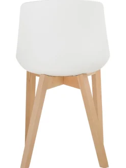 Sedia In Plastica Con Gambe In Legno Dave 2 Pz