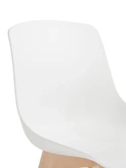 Sedia In Plastica Con Gambe In Legno Dave 2 Pz