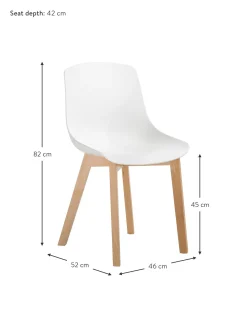 Sedia In Plastica Con Gambe In Legno Dave 2 Pz