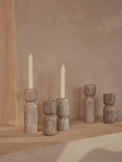 Set 2 Candelabri In Marmo Como