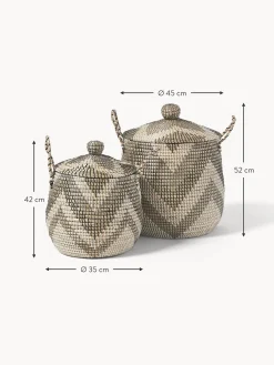 Set 2 Cesti Con Coperchio Mija