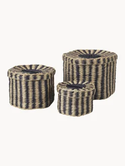 Set 3 Cofanetti Fatti A Mano In Fibra Naturale Polly