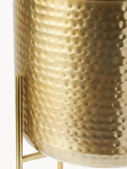 Set 2 Portavasi Alti In Metallo Effetto Martellato Nives