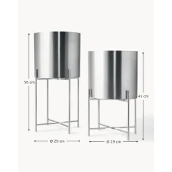 Set 2 Portavasi Alti In Metallo Mina