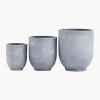 Set 3 Portavasi In Cemento Gard