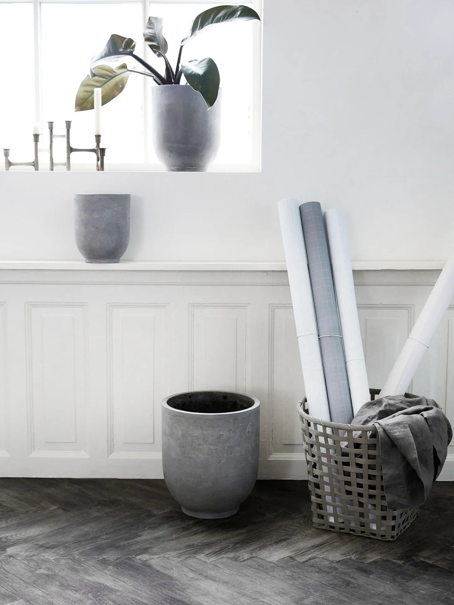 Set 3 Portavasi In Cemento Gard