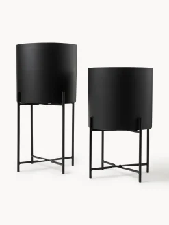 Set 2 Portavasi In Metallo Mina