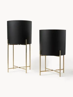 Set 2 Portavasi In Metallo Mina