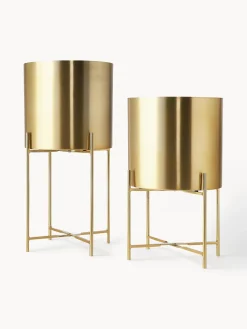 Set 2 Portavasi In Metallo Mina