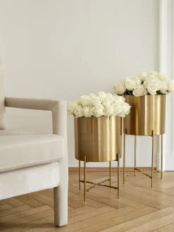 Set 2 Portavasi In Metallo Mina