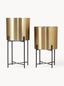 Set 2 Portavasi In Metallo Mina