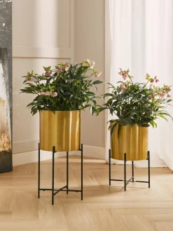 Set 2 Portavasi In Metallo Mina