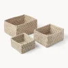 Set 3 Scatole Portaoggetti In Fibra Naturale Aleya