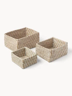 Set 3 Scatole Portaoggetti In Fibra Naturale Aleya