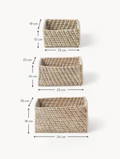 Set 3 Scatole Portaoggetti In Fibra Naturale Aleya