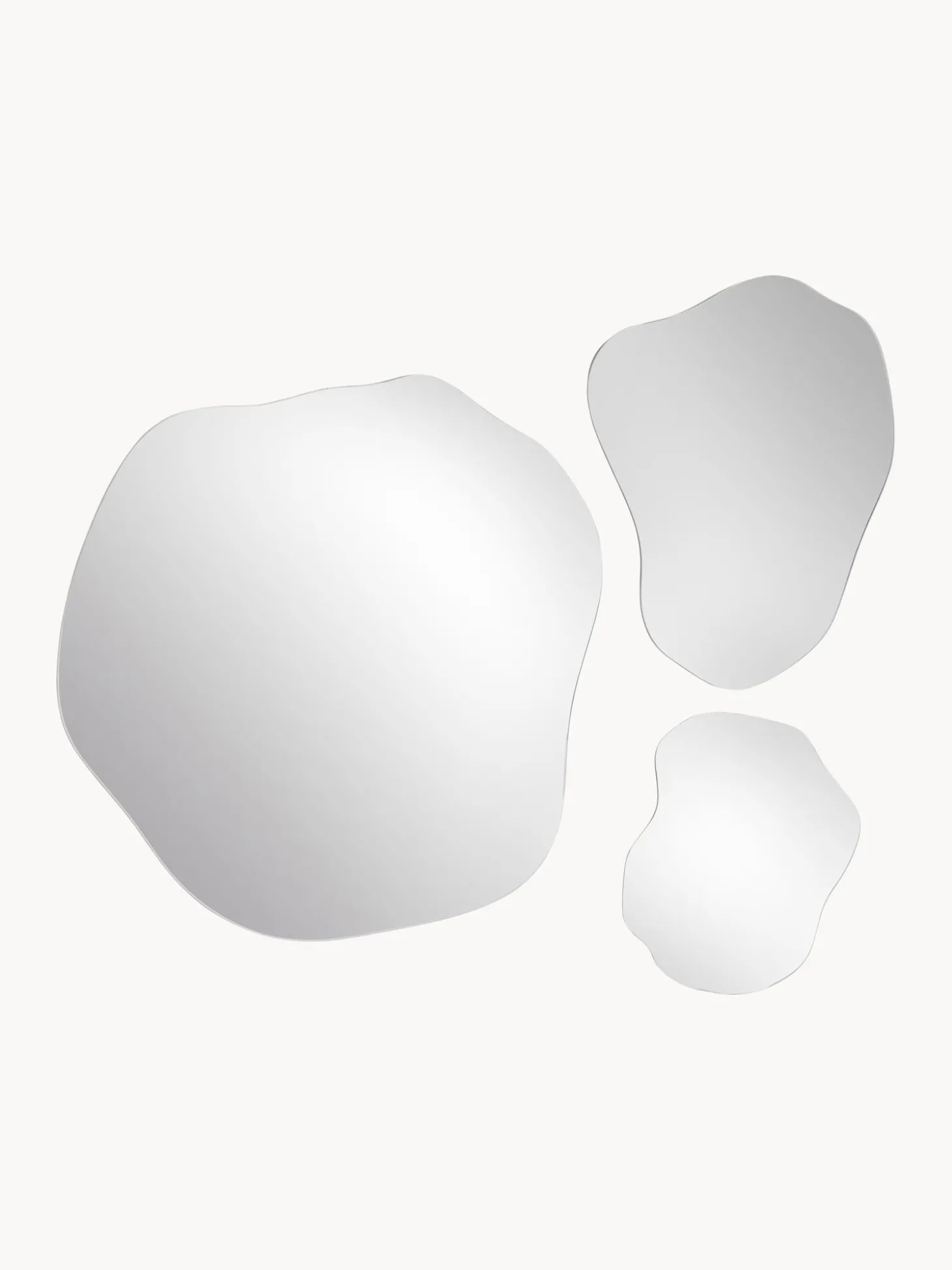 Set 3 Specchi Da Parete Dalla Forma Organica Senza Cornice Lia