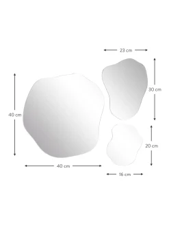 Set 3 Specchi Da Parete Dalla Forma Organica Senza Cornice Lia