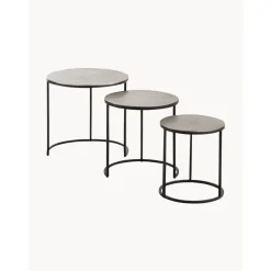 Set 3 Tavolini Con Piano Argentato Scott