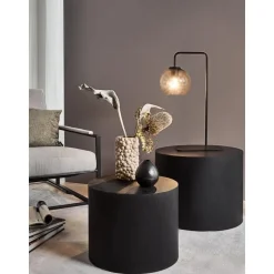 Set 2 Tavolini Da Salotto In Legno Dan