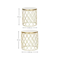 Set 2 Tavolini In Marmo Blake